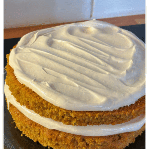 Freshly baked carrot cake, moist and golden with cream cheese frosting — homemade with love by MumsFavouriteBakes