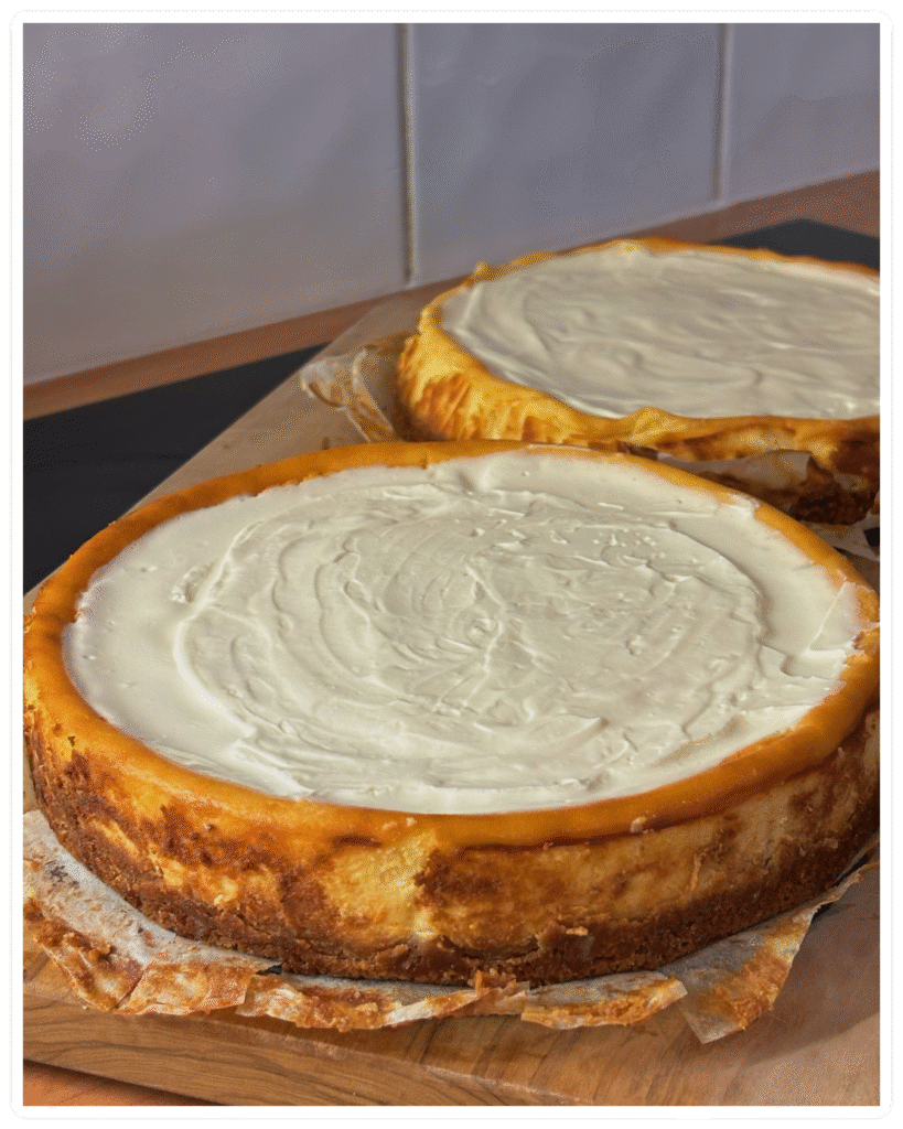 Creamy homemade New York cheesecake with a golden crust — rich, smooth, and baked with love by MumsFavouriteBakes